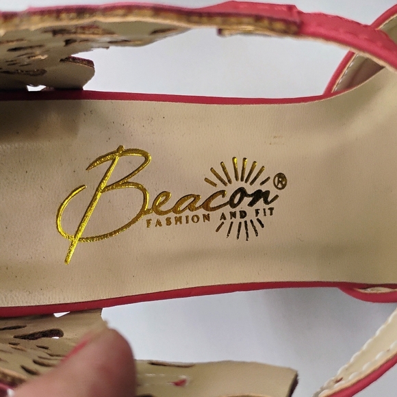 Beacon Crimson Pointed-Toe Cutout Ankle-Strap Heels - Picture 4 of 14